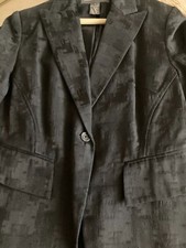 STYLISH BANANA REPUBLIC BLACK PATTERN JACKET BLAZER ONE BUTTON WOMEN SIZE 4
