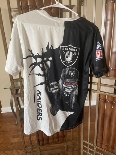T-Shirt Las Vegas Raiders grim Sensensenmann mit Passform Größe Jugend XL Neu ohne Etikett - Bild 9 von 10