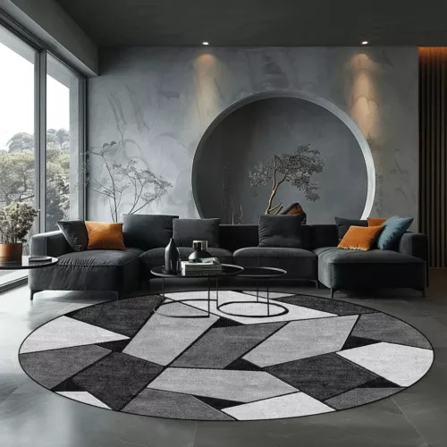 Runder Teppich Wohnzimmer Modern Luxus Zuhause Schlafzimmer Dekor Teppiche Großflächenmatten - Bild 3 von 32