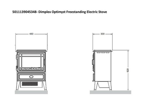 DIMPLEX OPTI-MYST ELECTRIC STOVE BLACK RTOPSTV20 - Picture 4 of 4