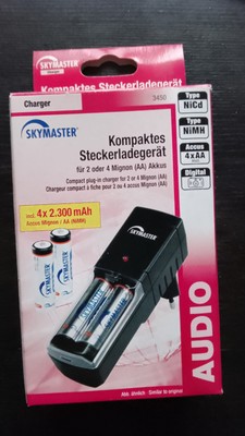 Steckerladegerät Skymaster mit 4x2300 mAh Mignon/AA Akkus