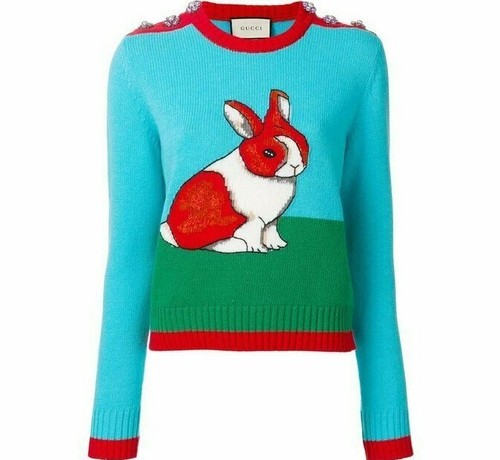 🆕️ Auth GUCCI Embroidered BUNNY RABBIT 