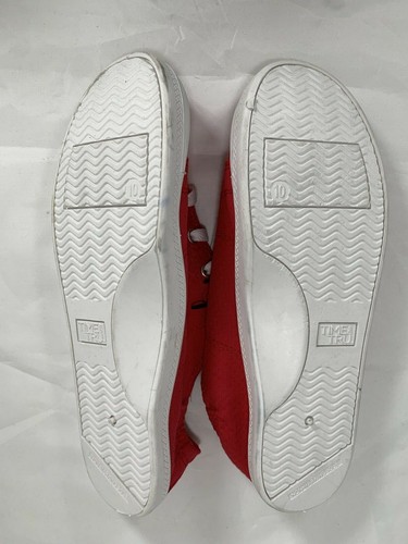 Nuevas Tenis sin cordones para mujer Time & Tru con espalda arrugada rojas y blancas talla 10 - Imagen 5 de 5