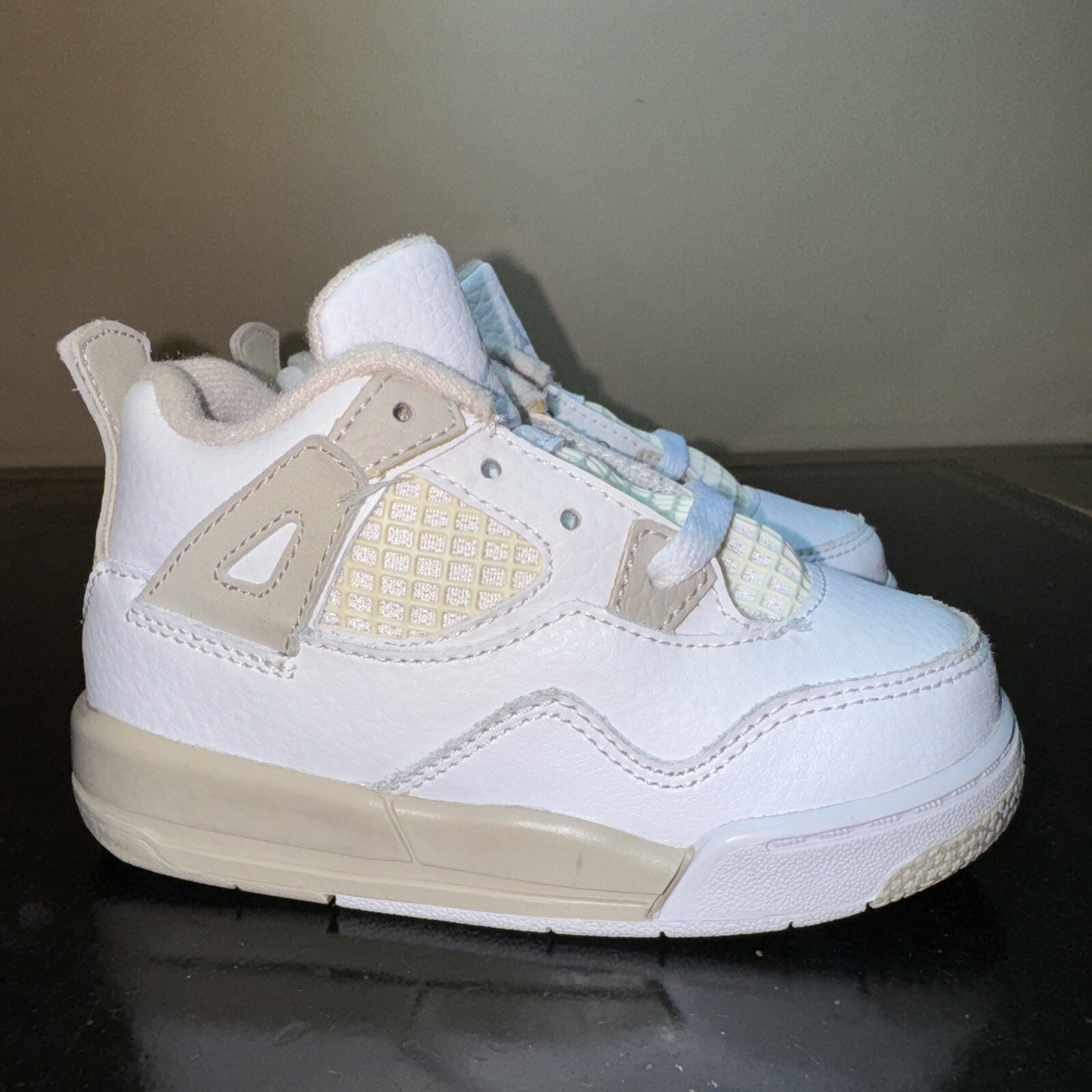 Nike Air Jordan 4 Retro Lino Blanco 705345-118 Niño Bebé Niño Talla 7C