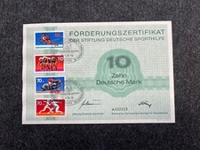 F&ouml;rderzertifikat Deutsche Sporthilfe 1978 Bund Mi 958, 968 Berlin Mi 567, 568