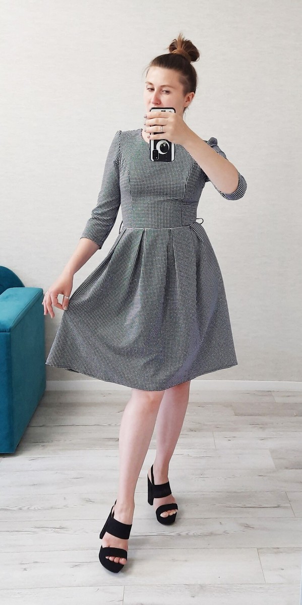 black and white polka dot skater dress Fit & Flare Size 36 The short length adds Dead Plus Black Cape Dress Color:Midnight Mist