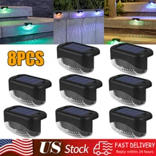 8Pcs Outdoor Solar LED Deck Lights Waterproof Steps RGB Lamps for Stairs Fence