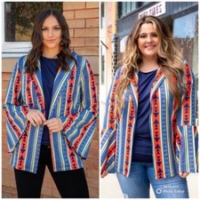 Nwt Womens L&b Aztec Bell Sleeve Blazer Long Sleeve Pick Your Size