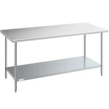 30"W x 72"L Stainless Steel Prep and Work Restaurant Table with Undershelf