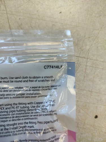 Jones Stephens C77414LF 1/2" Polybutylene x 1/2" PlumBite Push On Transition - Picture 5 of 5