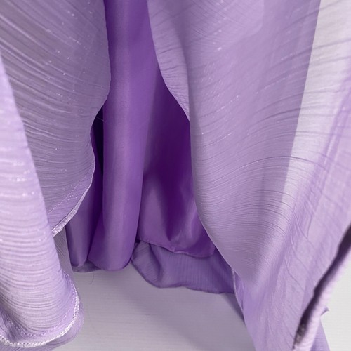Sowears Maxi Dress Women M Mauve Long Sheer Bishop Sleeves Lined Crochet Trim - Picture 11 of 20