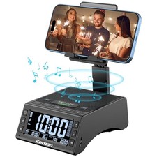Gifts for Men Women,Cell Phone Stand with Wireless Bluetooth Black