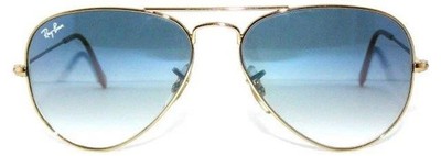 Ray Ban SONNENBRILLE GOLD BLAU RB 3025 001/3F AVIATOR 0481 Neu & OVP