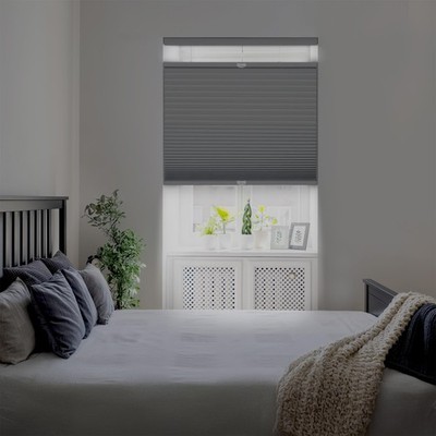 DEZ FURNISHINGS Cordless Blackout Top Down Bottom Up Cellular Shade, 26.5x64, Gr