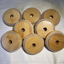 Reusable Bamboo Jar Lids with Straw Hole for Wide Mouth Mason Jars 8 Pcs 