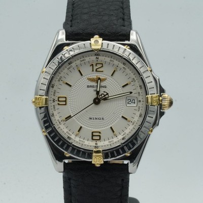 BREITLING WINGS AUTOMATIK B10350 HERREN UHR STAHL 38MM SCHÖN BR757 CREME