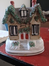 A Rare Antique Rockingham,stafordshire Pottery Cottage Pastille Burner