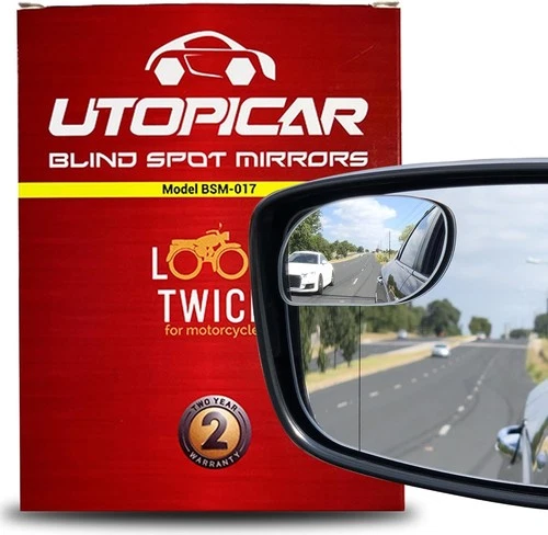 Blind Spot Convex Car Mirror - Rearview Accessories for 1.8 x 3 inches, Black 