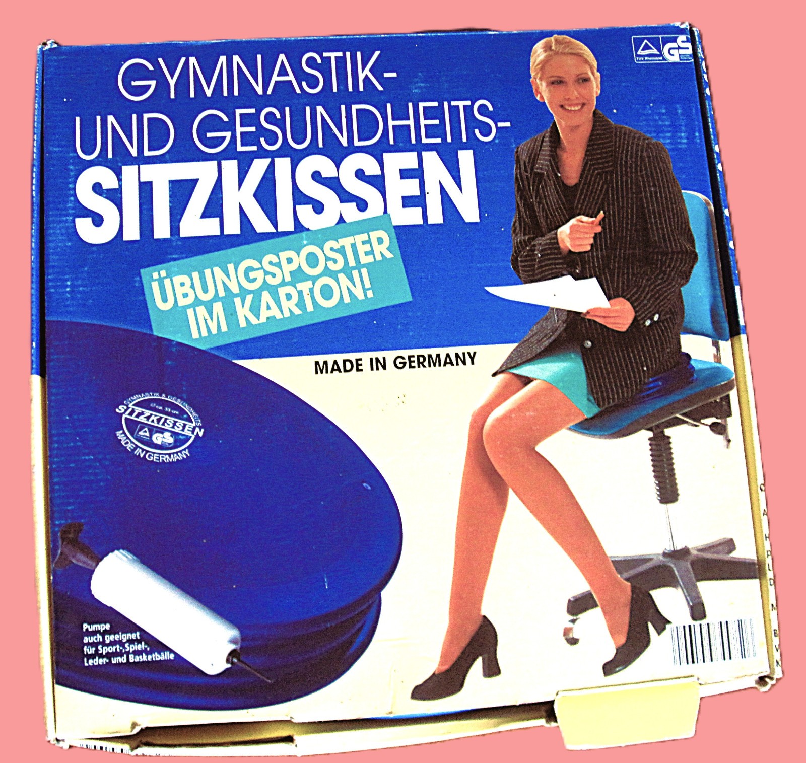 Sport "Balancekissen/Sitzkissen/Gymnastikkissen" aufblasbar, mit Übungsposter