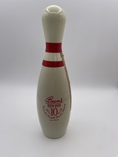 Dziesięciopinowa karafka fasoli biała kamionkowa. Vintage - puste