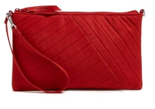 Vera Bradley Women's Outlet Recycled Cotton RFID Convertible Wristlet Bag Red