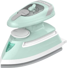 Mini Travel Steam Iron for Clothes w/ Dual Voltage,Temperature Control,Non-Stick
