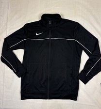 Nike Dri-FIT Men's Black Track Jacket Full Zip Zipped Pockets Size L