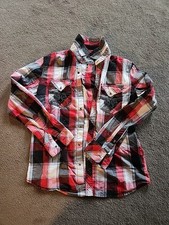 Affliction Black Premium Untouchable Mens Button Up Long Sleeve Shirt Red Large