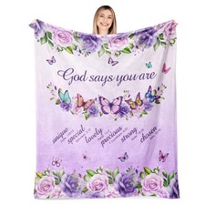 Christian Butterfly Blanket Gifts for Women 60"X 50", Christian Gifts for Wom...