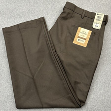 NEW Haggar Cool 18 Performance Classic Fit Dress Pants Mens 40x30 Brown Non-Iron