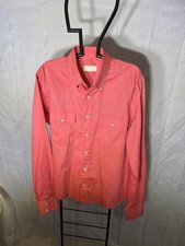 Prada Men’s Long Sleeve Button Down Designer Dress Shirt Pink Cotton Sz 43 / 17