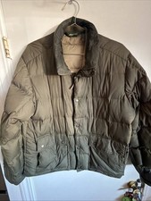 Eddie Bauer Goose Down Forest Green Puffer Puffy Coat Jacket Size Large Vintage