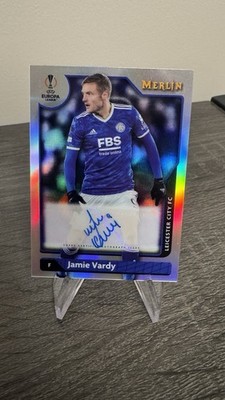 2021-22 TOPPS MERLIN JAMIE VARDY SILVER AUTO A-JV