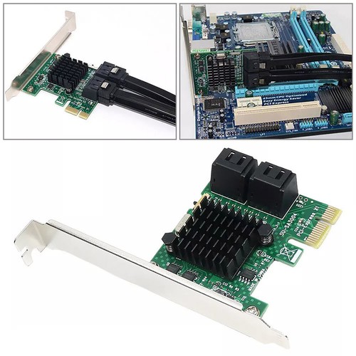 New PCI Express SATA3.0 4 Port Extender PCI-E X1/X4/X8/X16 6Gbps Converter Card - Picture 3 of 9