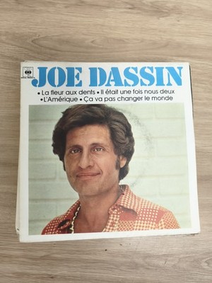 Vinyl 45 Runden Joe Dassin - Die Blume mit den Zähnen, Amerika, Fototasche Coul