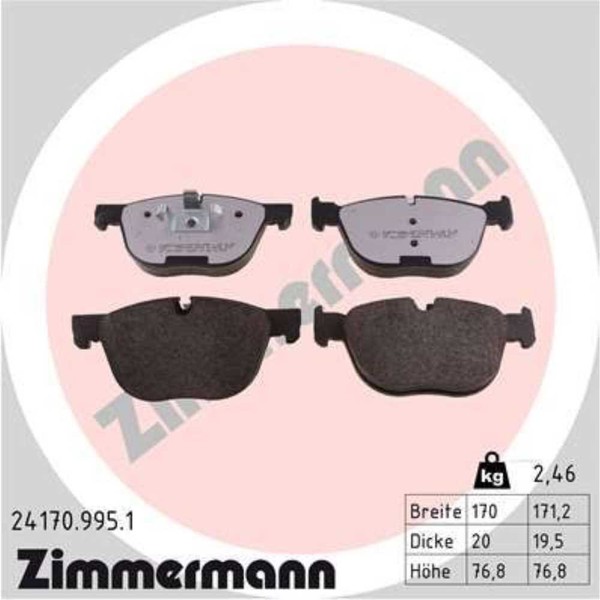 Zimmermann BremsbeläGe Bremsbelegsatz Vorne System Ate - Teves FüR BMW X5 X6-image