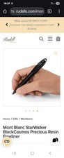 Mont Blanc StarWalker BlackCosmos Fineliner Pen with receipt. RRP £450