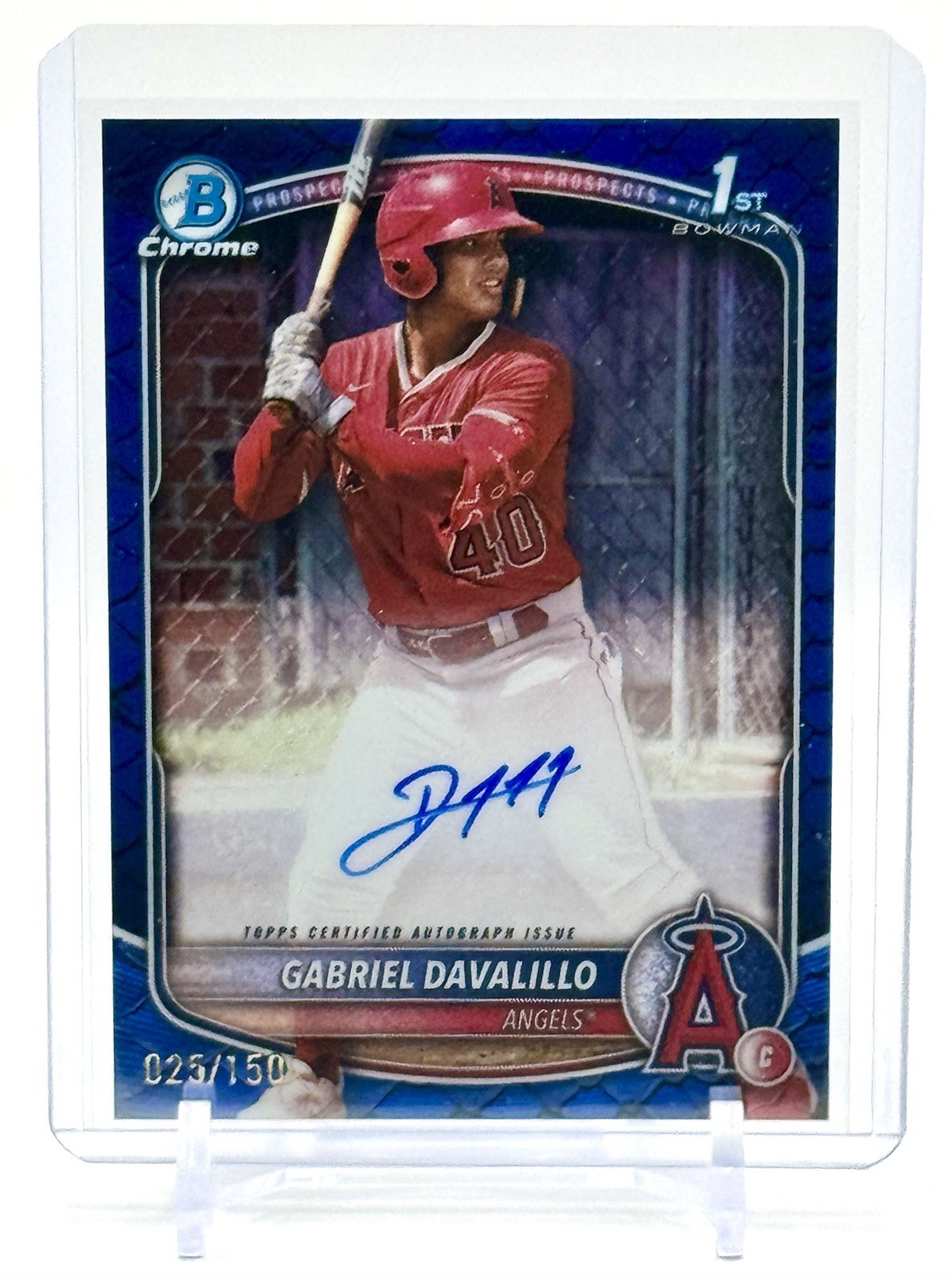 Gabriel Davalillo 2025 Bowman Chrome 1st Reptilian Blue Refractor Auto /150