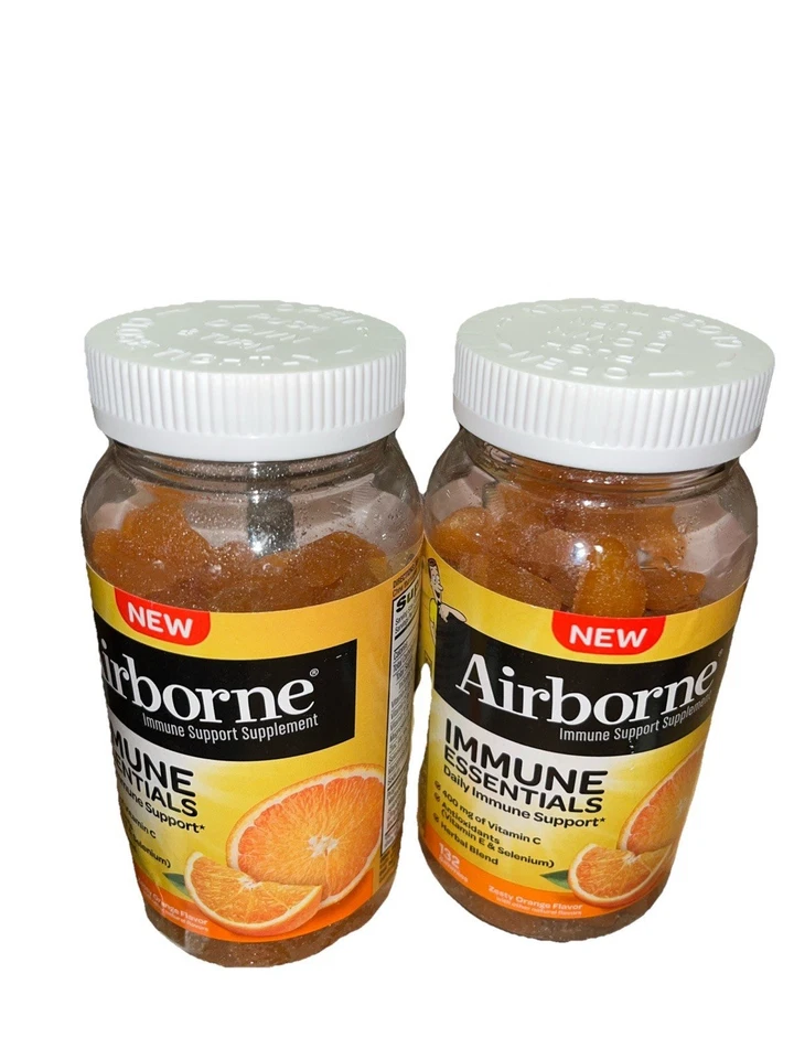 (2)AirborneImmune Essentials, Vitamin C Gummies Orange Flavor 132Ct Exp 02/2026+ - Image 2 of 2