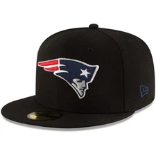 NFL Authentic NWT New England Patriots New Era Black Team 59Fifty Fitted Hat