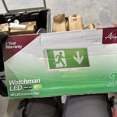 (W7.1) AWLED/3M - Ansell Lighting Watchman LED - 3W LED Exit Box Schild