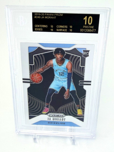 2019 PANINI PRIZM #249 JA MORANT RC BGS 10 BLACK LABEL PRISTINE