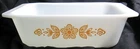 Vintage 1972 PYREX Bread Loaf Pan Gold Butterfly Flowers 8 1/2” x 4.5" x 2 1/2”
