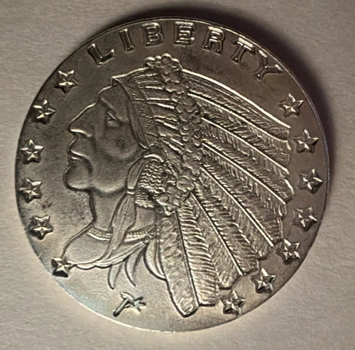 1/2 oz 999 Fine Silver Round - Incuse Indian