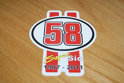 58 MARCO SIMONCELLI Auto Motorrad Aufkleber +1 FREE