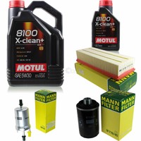 MANN-FILTER Inspektionspaket 6L Motul 8100 X-Clean+ 5W-30 FüR Audi A3 1.8 Tfsi