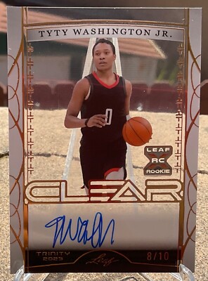 2023 Leaf Trinity Clear Silver 8/10 TyTy Washington Jr #CA-TWJ Rookie Auto RC