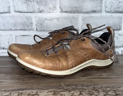 Ecco Brown Leather Lace Up Comfort Shoes Womens Size 7