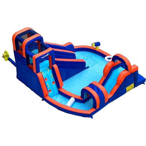 Hapcap Inflatable Obstacle Course Bounce House Water Slide Pool with Blower