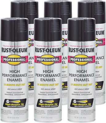 Rust-Oleum 7579838-6PK Enamel Spray Paint, 15 Ounce (Pack of 6), Gloss Blac